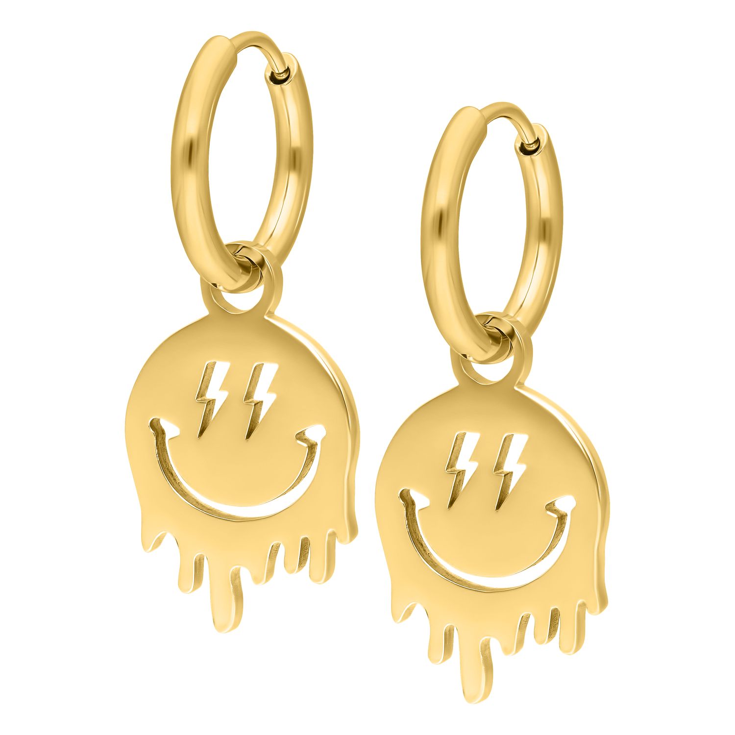 Little Hoops - Gold Smiley