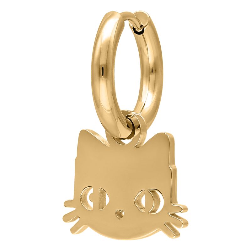 Little Hoops - Gold Cat & Mouse