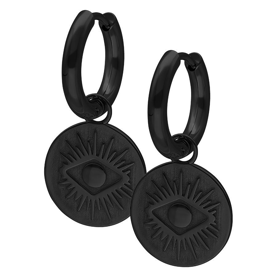 Little Hoops - Black Luminous Eye Little Hoops - Black Luminous Eye