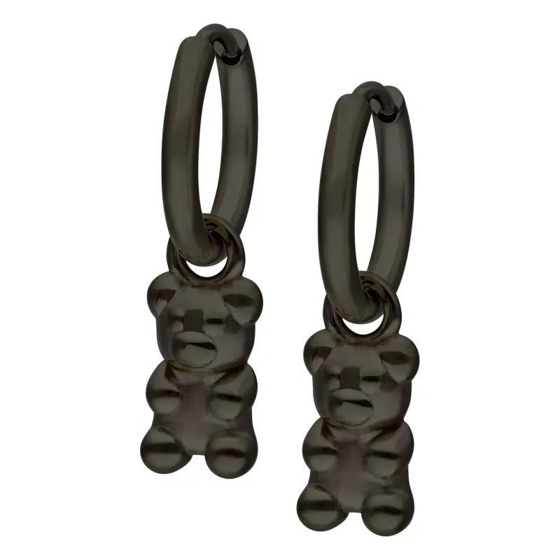 Little Hoops - Black Gummy Bear Little Hoops - Black Gummy Bear