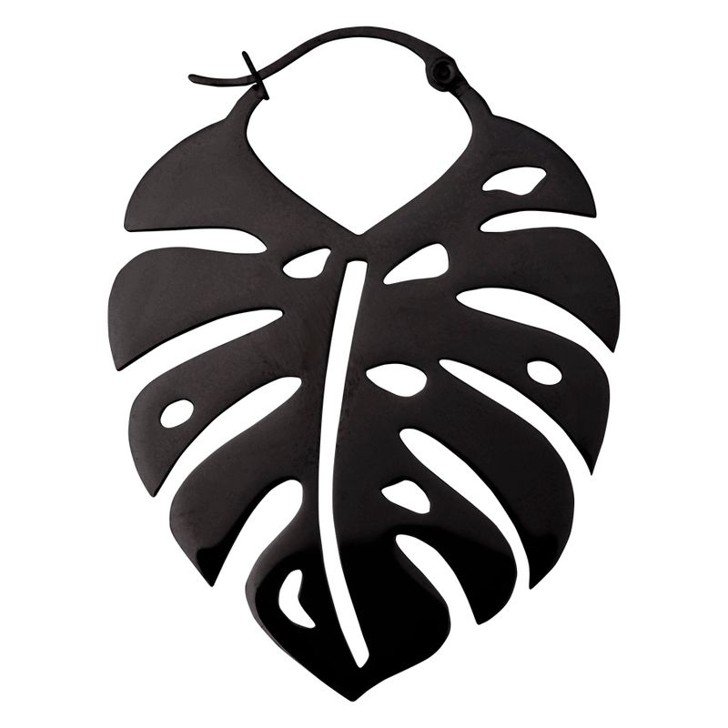 Hoops - Black Monstera