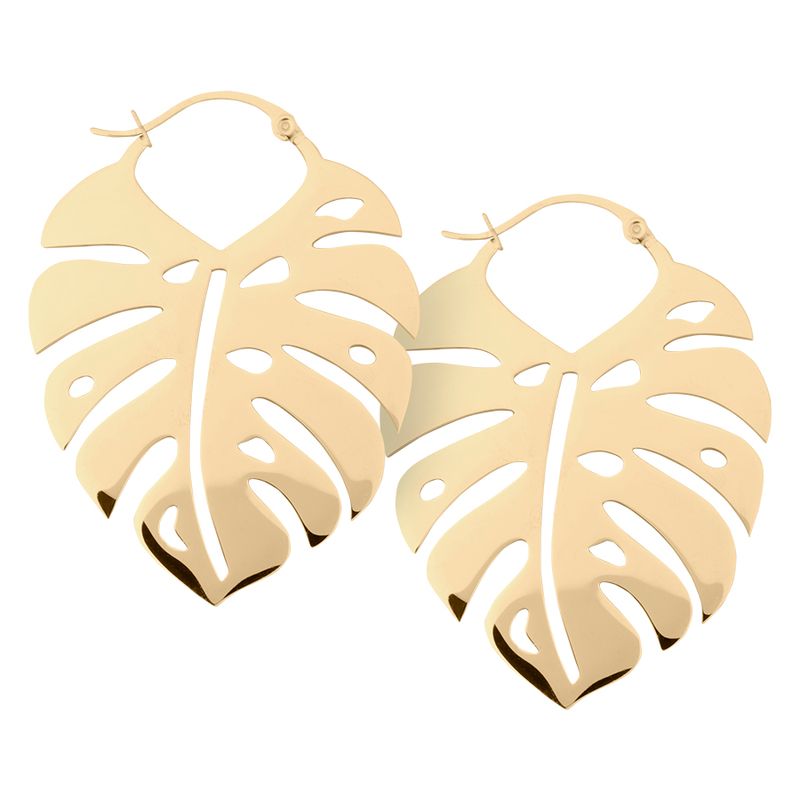 Hoops - Gold Monstera Hoops - Gold Monstera
