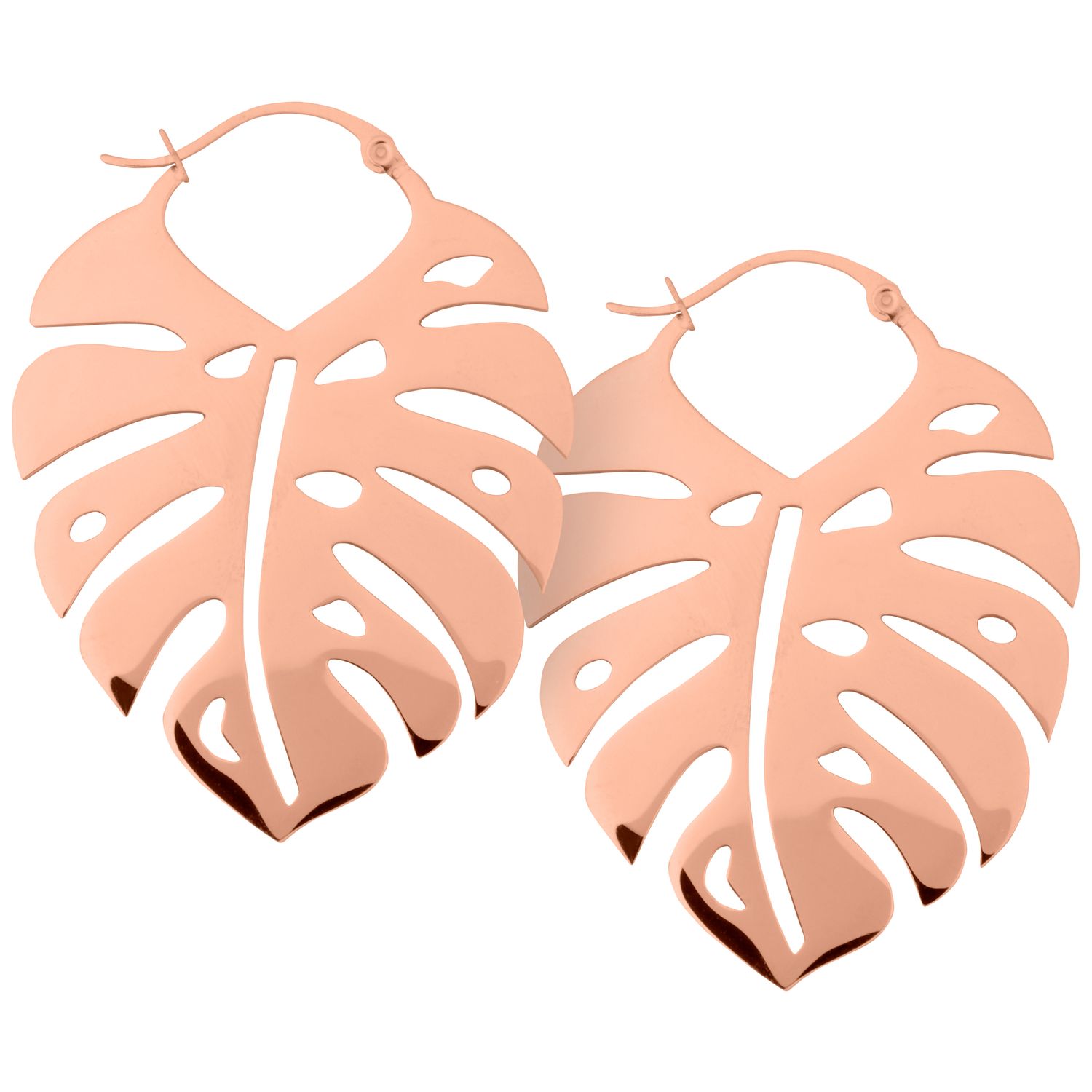 Hoops - Rosegold Monstera Hoops - Rosegold Monstera
