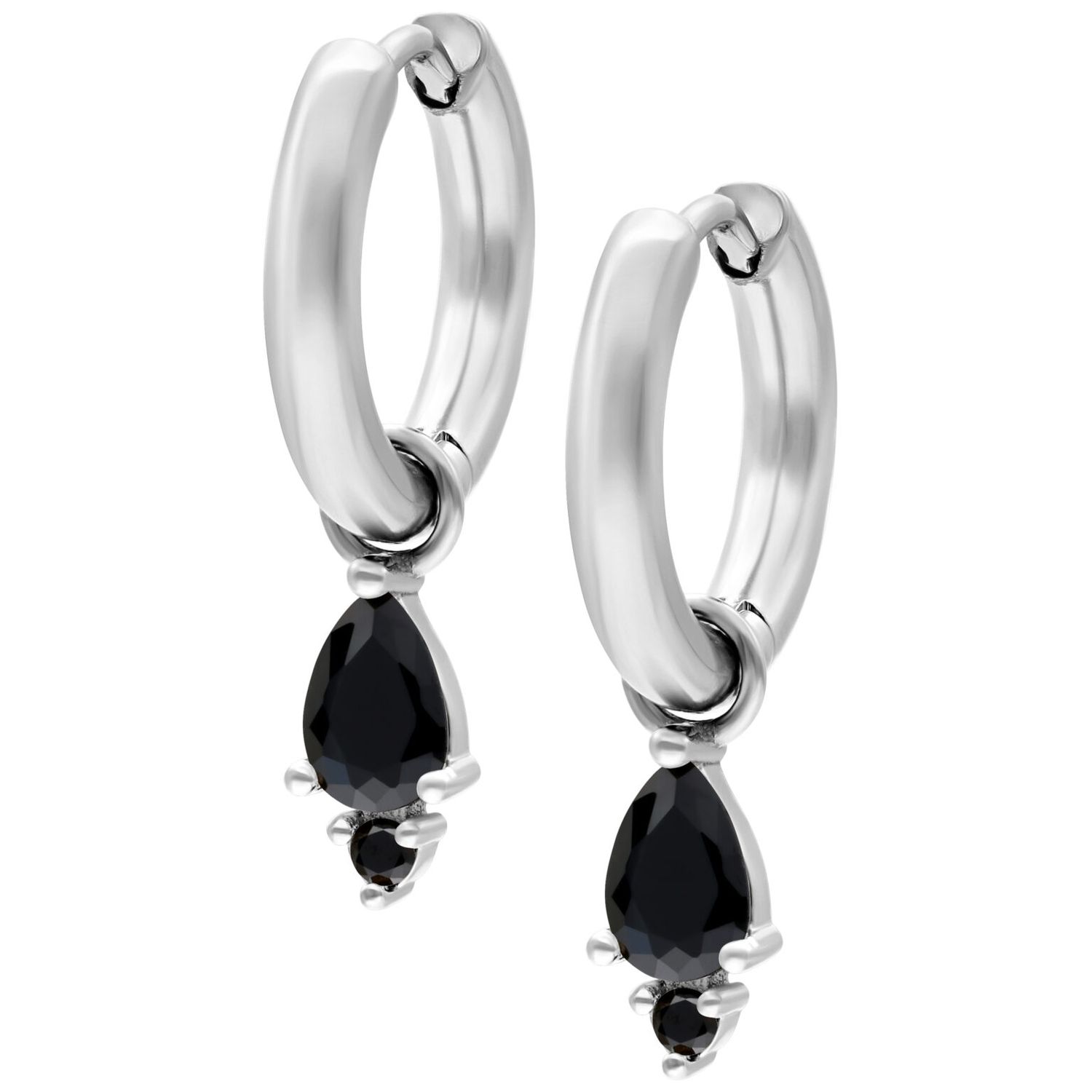 Little Hoops - Tear Black Little Hoops - Tear Black