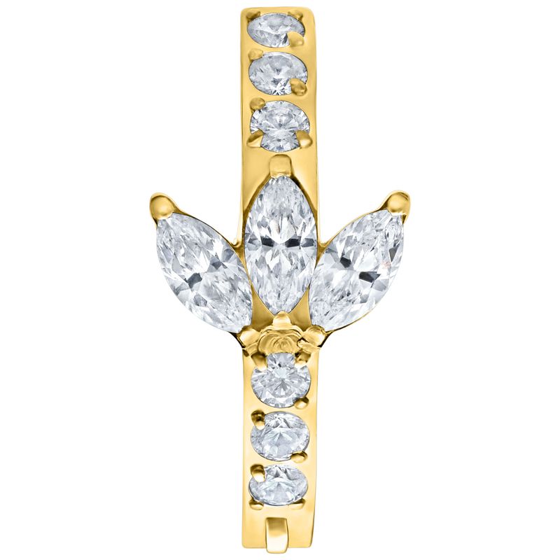Titanium Crystal Lotus Navel Arch Gold PVD