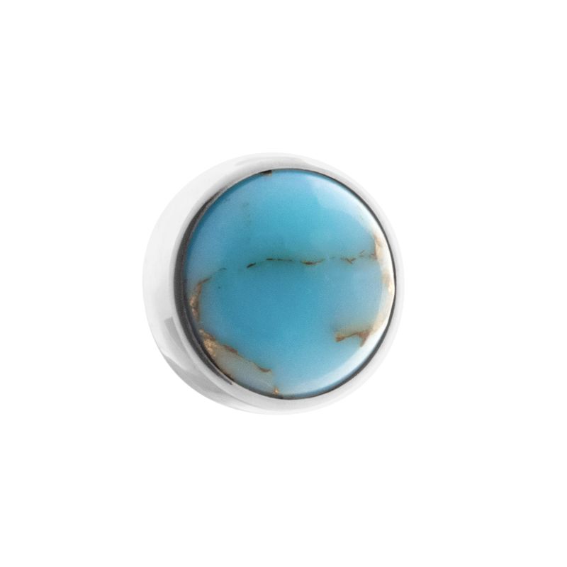Titanium Internally Threaded Cabochon For 1.6 mm Internally Threaded Jewelry - Copper Turqoise