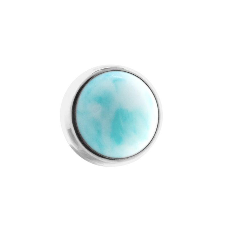 Titanium Internally Threaded Cabochon For 1.6 mm Internally Threaded Jewelry - Marble Light