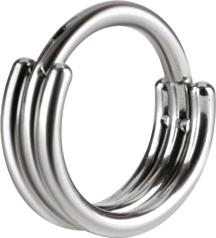 Titanium Triple Flat Clicker Ring