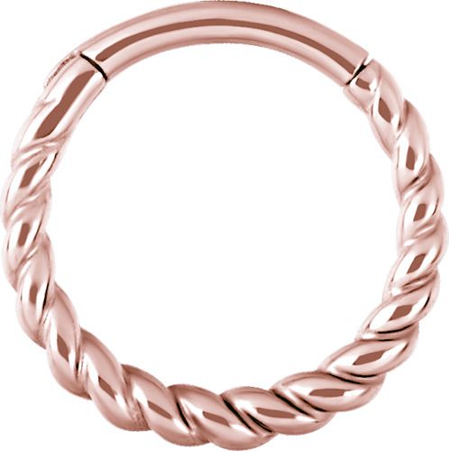 Stainless Steel Twisted Rope Clicker Ring Rosegold PVD Stainless Steel Twisted Rope Clicker Ring Rosegold PVD