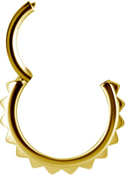 Stainless Steel Pyramid Texture Clicker Ring Gold PVD