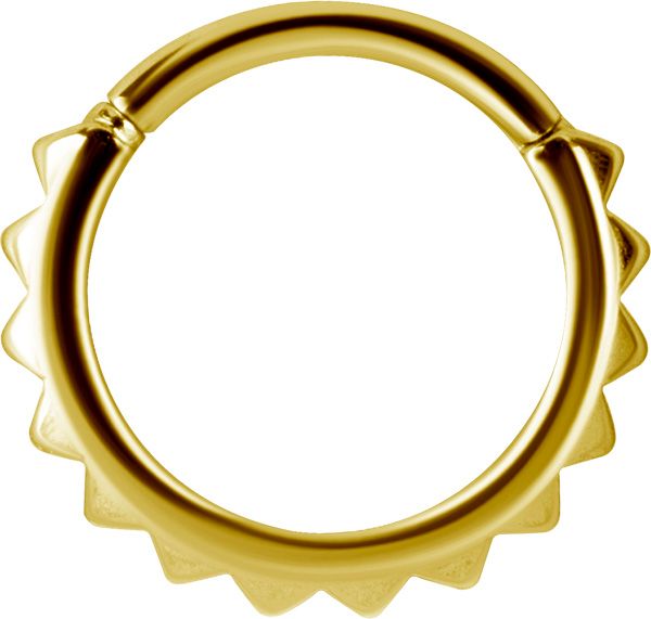 Stainless Steel Pyramid Texture Clicker Ring Gold PVD