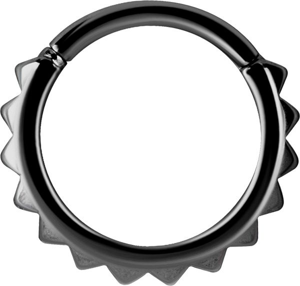 Stainless Steel Pyramid Texture Clicker Ring Black PVD Stainless Steel Pyramid Texture Clicker Ring Black PVD
