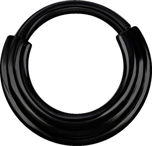 Stainless Steel Stacked Triple Clicker Ring Black PVD Stainless Steel Stacked Triple Clicker Ring Black PVD