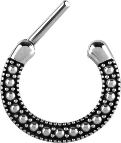 Stainless Steel Dotted Clicker Ring