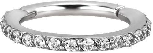 Stainless Steel Pave Set Crystal Clicker Ring Stainless Steel Pave Set Crystal Clicker Ring