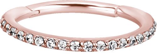 Stainless Steel Pave Set Crystal Clicker Ring Rosegold PVD Stainless Steel Pave Set Crystal Clicker Ring Rosegold PVD