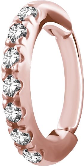 Stainless Steel Crystal Oval Rook Clicker Rosegold PVD Stainless Steel Crystal Oval Rook Clicker Rosegold PVD