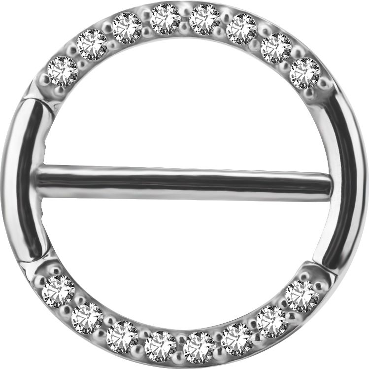 Stainless Steel Crystal Double Segment Wrapping Nipple Clicker