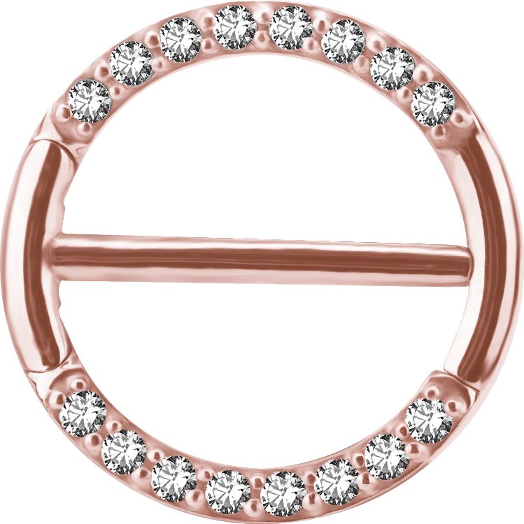 Stainless Steel Crystal Double Segment Wrapping Nipple Clicker Rosegold PVD Stainless Steel Crystal Double Segment Wrapping Nipple Clicker Rosegold PVD
