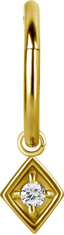 Stainless Steel Charm Gold PVD - Diamonds
