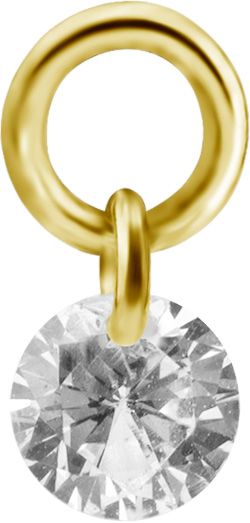 Stainless Steel Charm Gold PVD - Floating Gem
