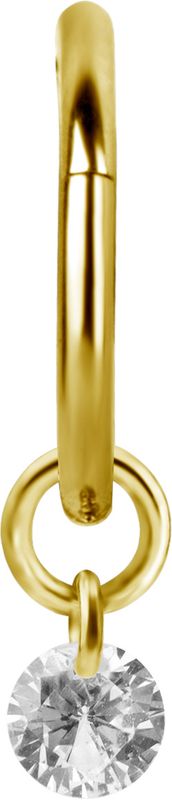 Stainless Steel Charm Gold PVD - Floating Gem