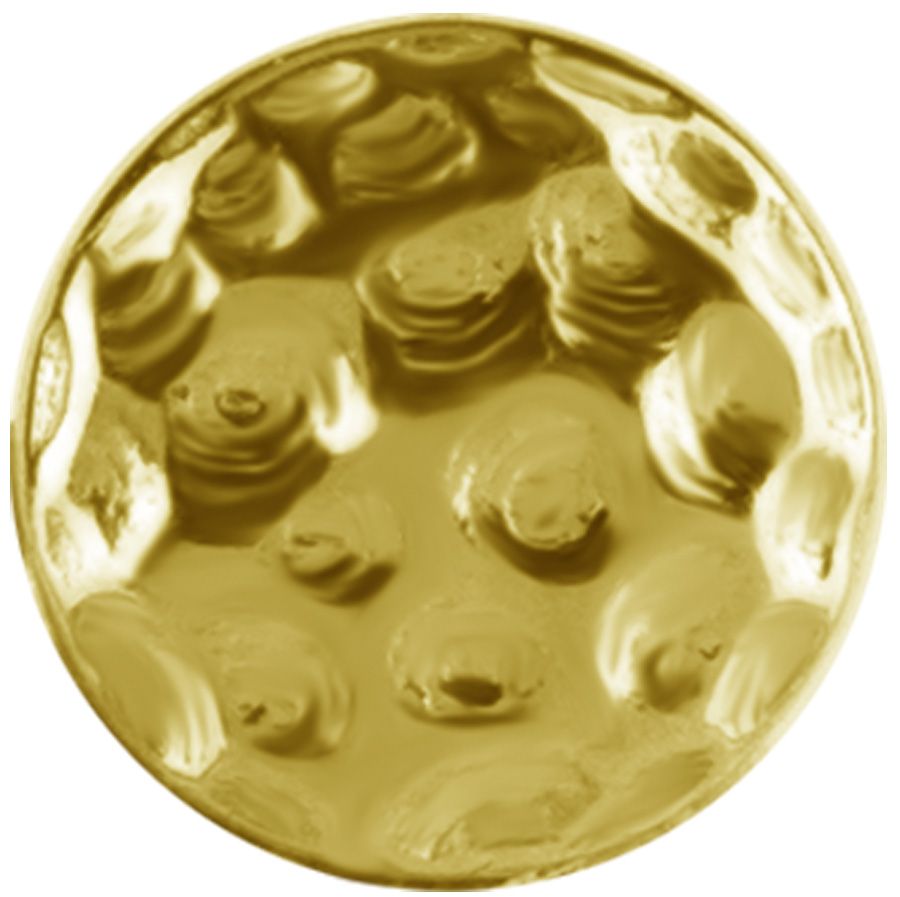 18K Solid Gold Threadless Hammered Disc 18K Solid Gold Threadless Hammered Disc