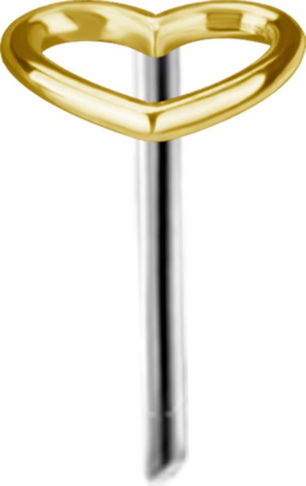 18K Solid Gold Threadless Heart