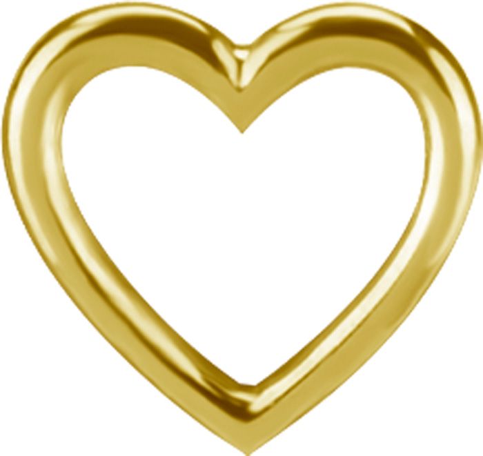18K Solid Gold Threadless Heart