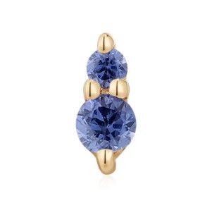 Ember Solid 14K Yellow Gold Prim - Grey Blue CZ