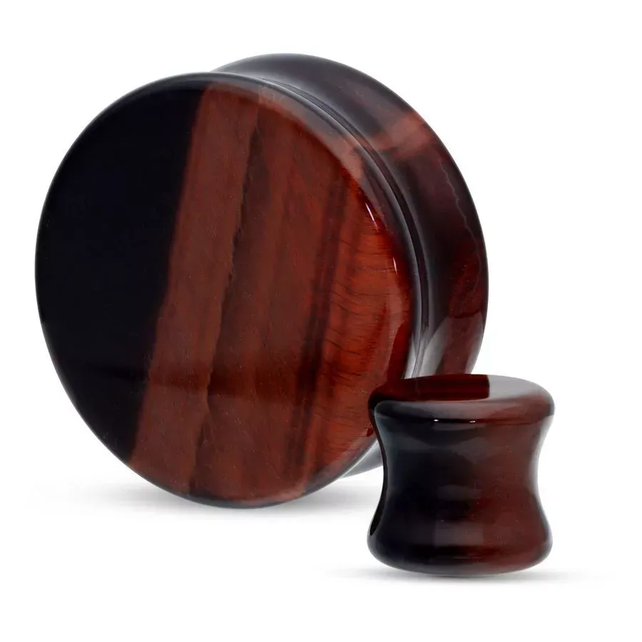 Stone Double Flared Plug - Red Tigerseye