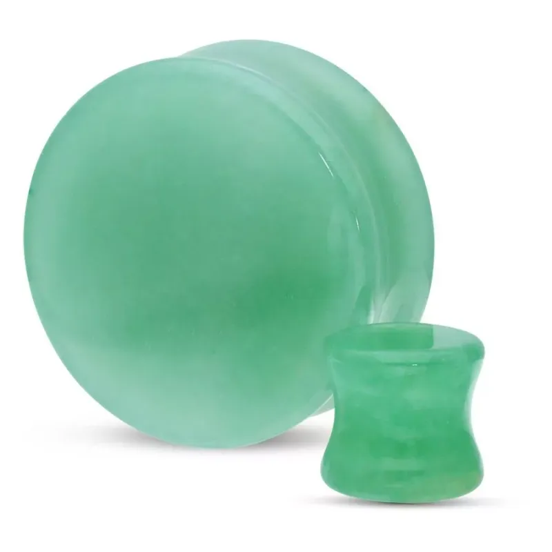 Stone Double Flared Plug - Green Adventurine