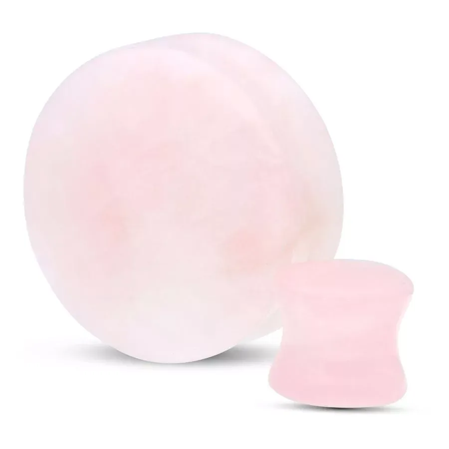 Stone Double Flared Plug - Rosequartz