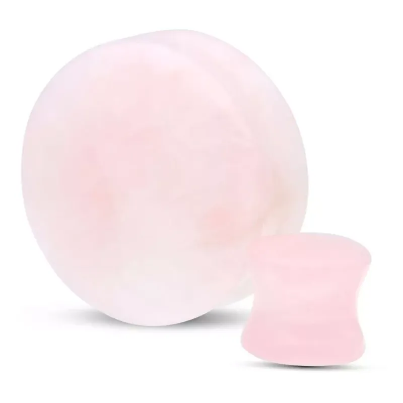 Stone Double Flared Plug - Rosequartz