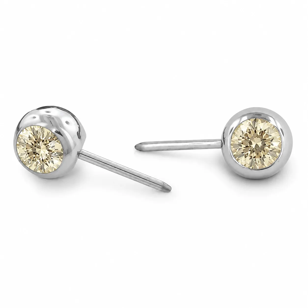 Neometal Threadless Mini Side Set Gem - Facetted Gem Champagne CZ Neometal Threadless Mini Side Set Gem - Facetted Gem Champagne CZ