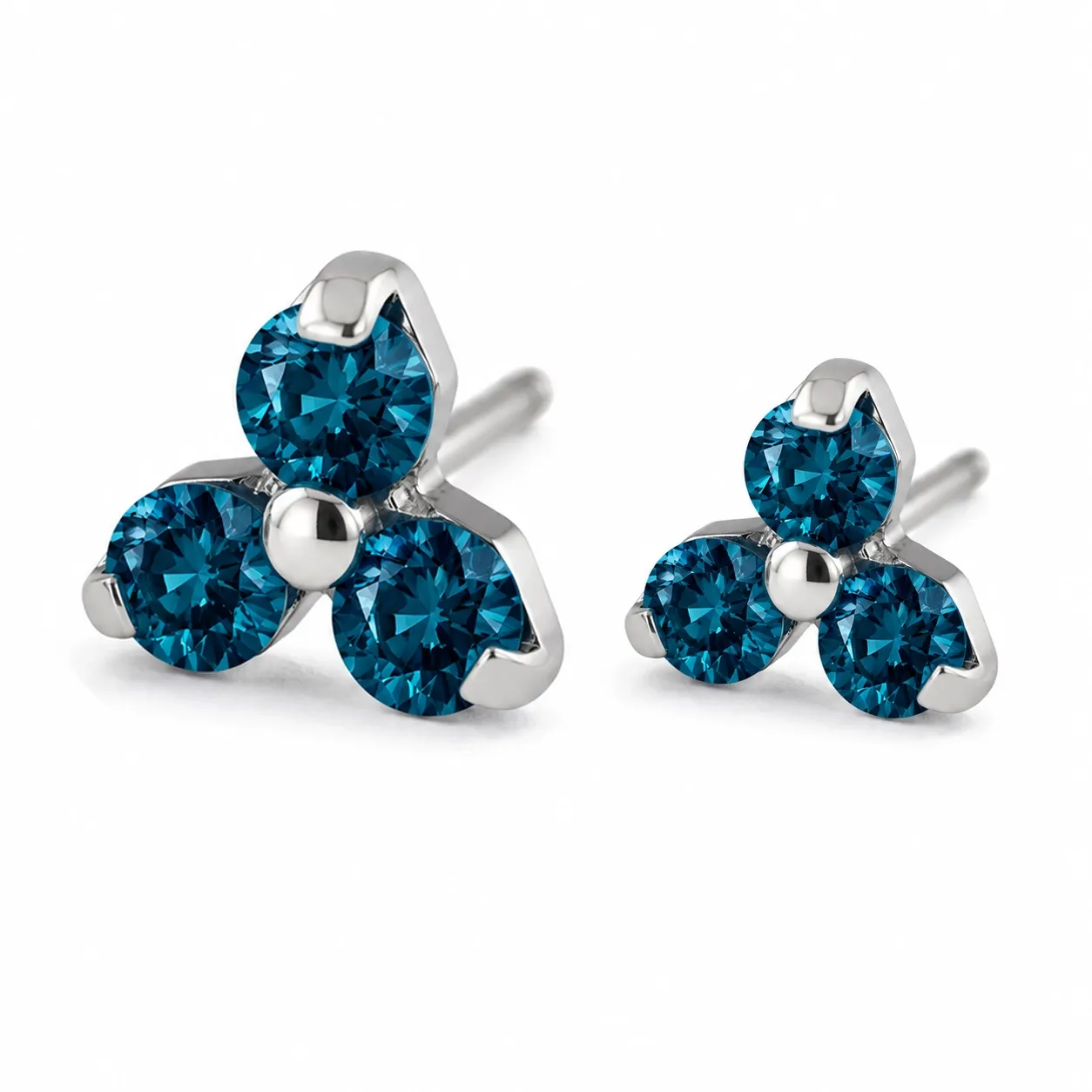 Neometal Threadless Trinity -  London Blue CZ