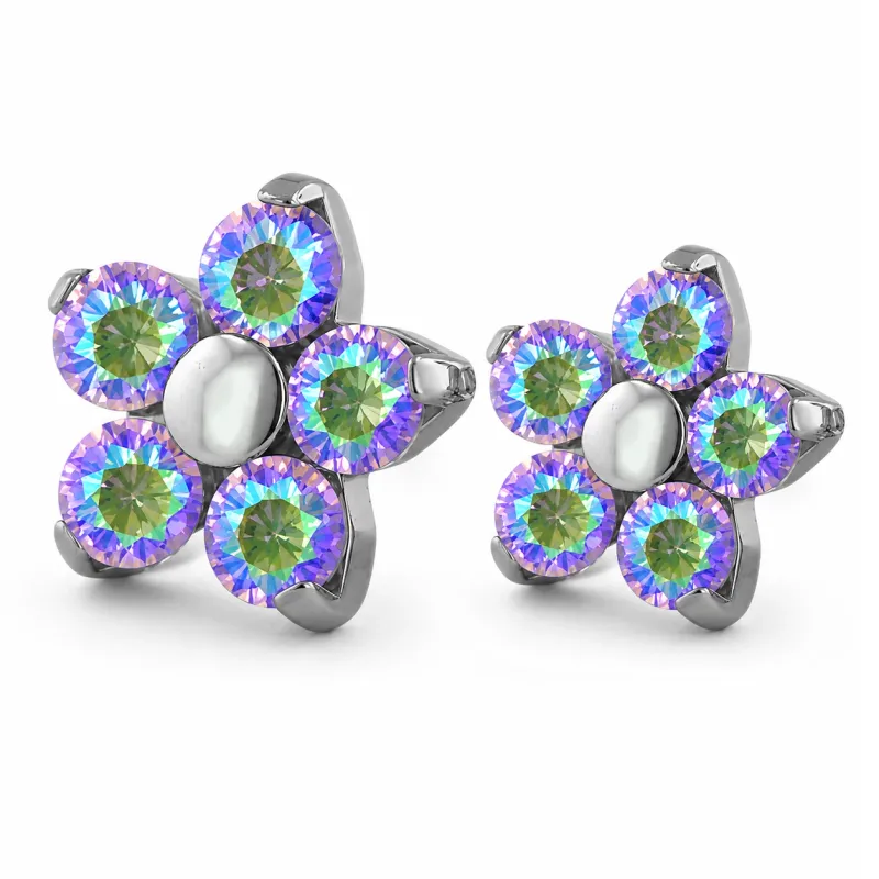 Neometal Threadless Flower -  Paradise Shine CZ