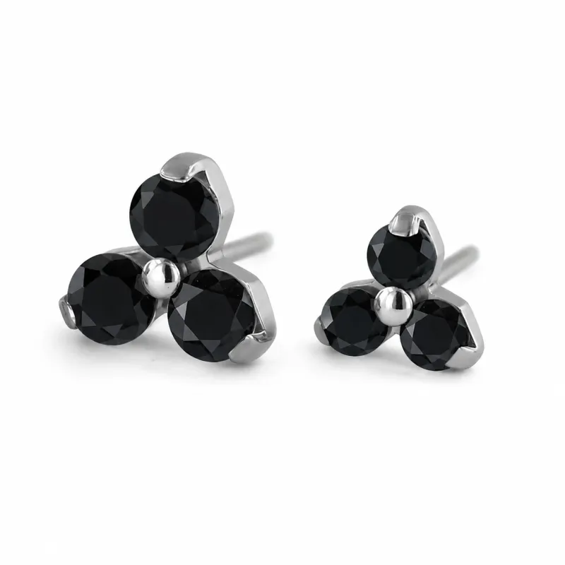 Neometal Threadless Trinity -  Black CZ
