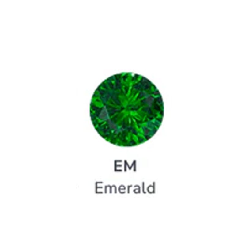 Neometal Threadless Bezel Set Facetted Gem - Emerald CZ