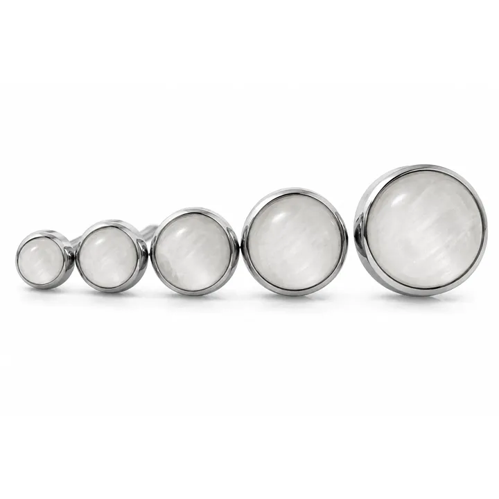 Neometal Threadless Bezel Set Cabochon - Moonstone
