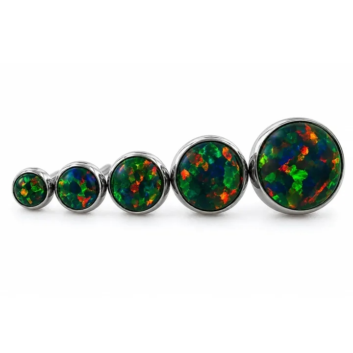 Neometal Threadless Bezel Set Cabochon - Black Opal