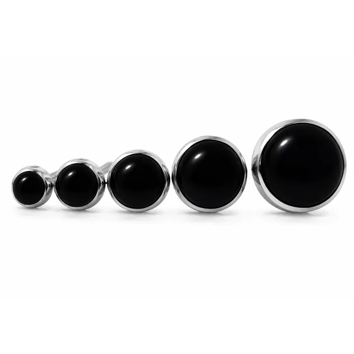 Neometal Threadless Bezel Set Cabochon - Onyx