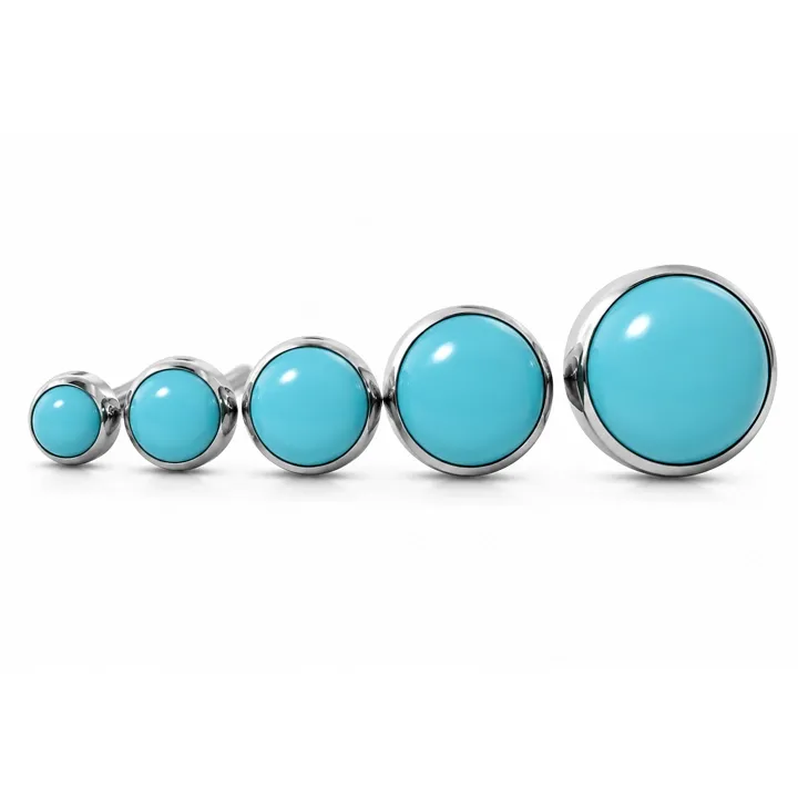 Neometal Threadless Bezel Set Cabochon - Turqoise