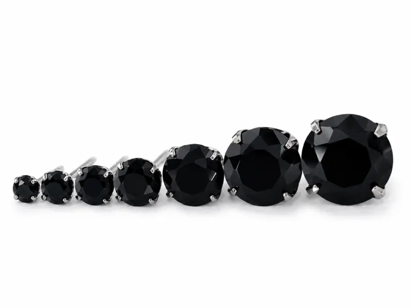 Neometal Threadless Prong Set Facetted Gem - Black CZ