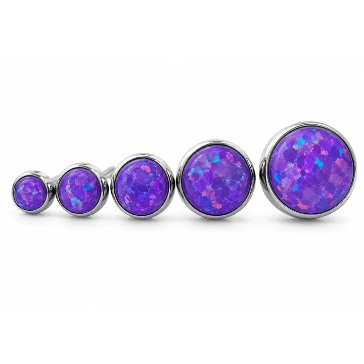 Neometal Threadless Bezel Set Cabochon - Purple Opal
