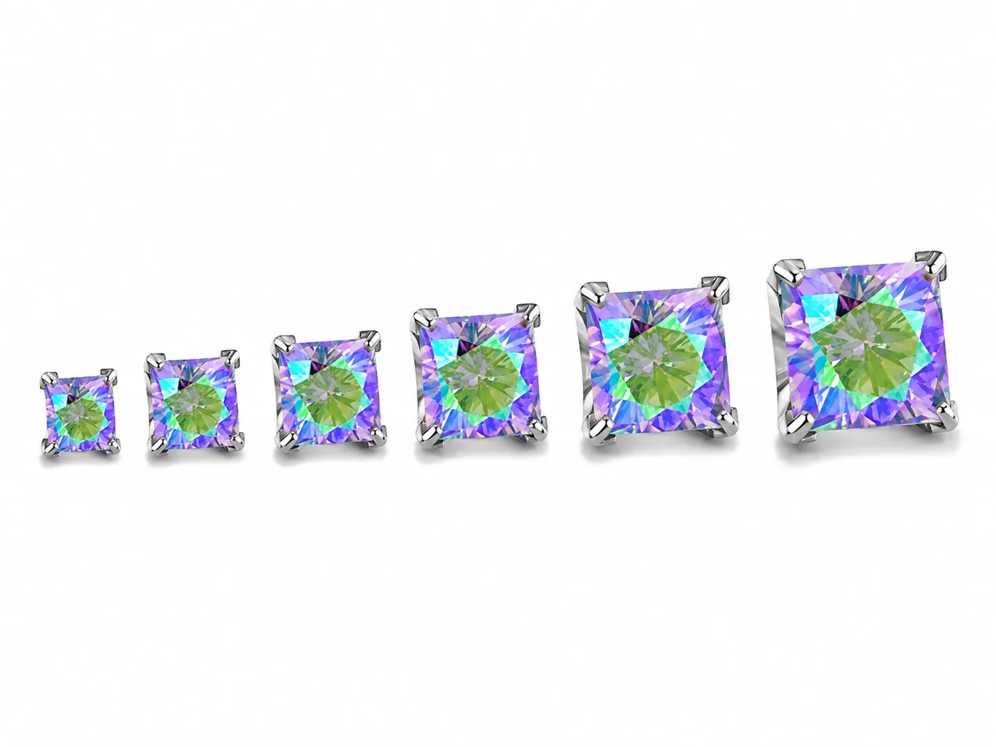 Neometal Threadless Princess Prong Set Facetted Gem - Paradise Shine CZ Neometal Threadless Princess Prong Set Facetted Gem - Paradise Shine CZ