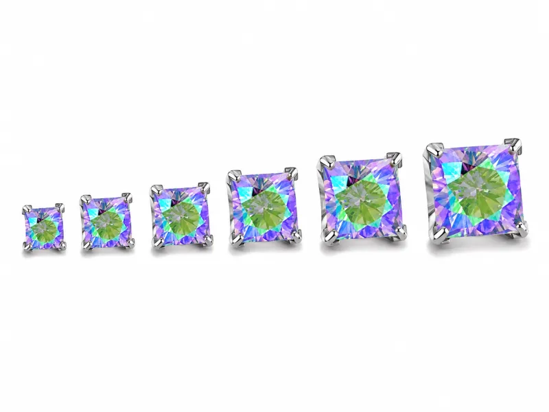 Neometal Threadless Princess Prong Set Facetted Gem - Paradise Shine CZ