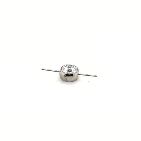 Titanium Threadless Industrial Connector Gem - White CZ