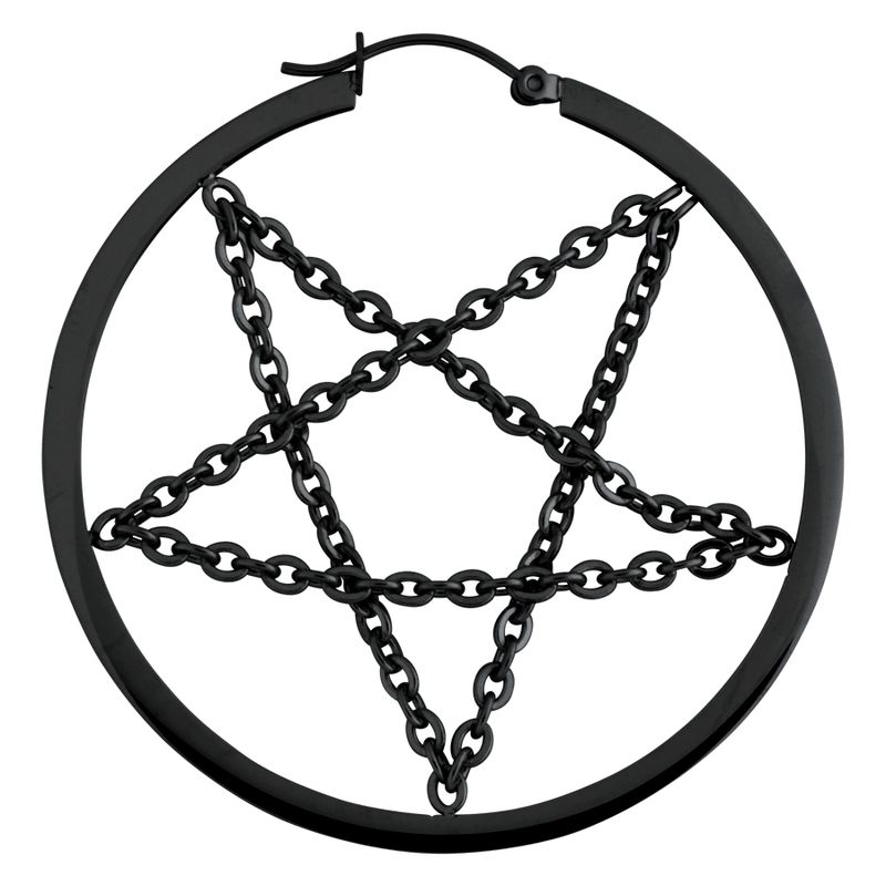 Hoops - Black Pentagram Chain