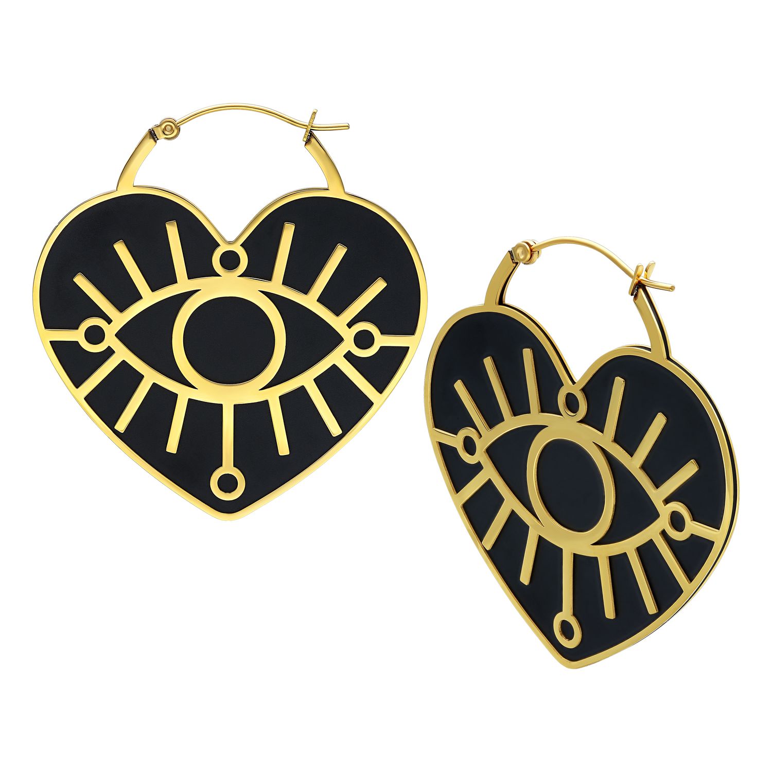 Hoops - Gold & Black Soulmate Hoops - Gold & Black Soulmate